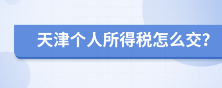 天津个人所得税怎么交？