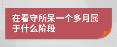 在看守所呆一个多月属于什么阶段