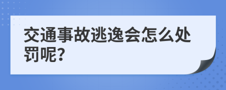 交通事故逃逸会怎么处罚呢？