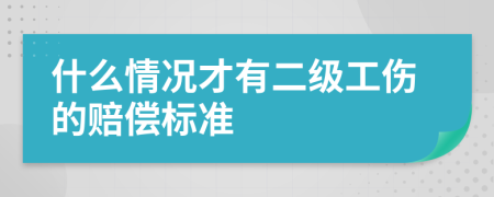 什么情况才有二级工伤的赔偿标准