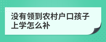 没有领到农村户口孩子上学怎么补