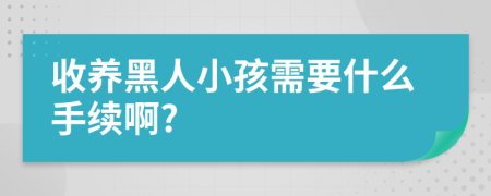 收养黑人小孩需要什么手续啊?
