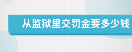 从监狱里交罚金要多少钱