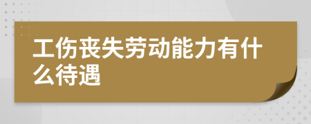 工伤丧失劳动能力有什么待遇