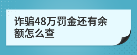 诈骗48万罚金还有余额怎么查