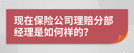 现在保险公司理赔分部经理是如何样的？