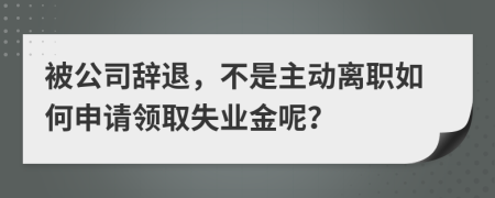 被公司辞退，不是主动离职如何申请领取失业金呢？