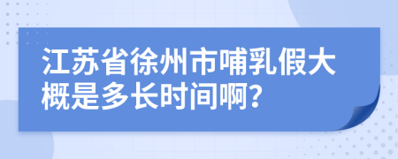江苏省徐州市哺乳假大概是多长时间啊？