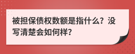 被担保债权数额是指什么？没写清楚会如何样？