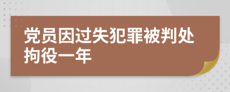 党员因过失犯罪被判处拘役一年