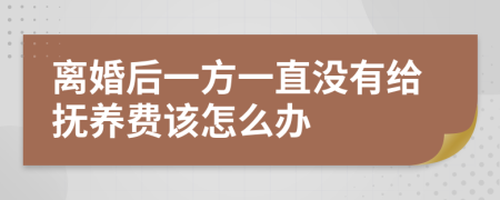 离婚后一方一直没有给抚养费该怎么办