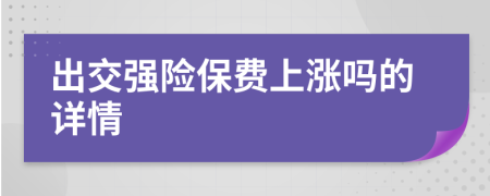 出交强险保费上涨吗的详情