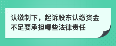 认缴制下，起诉股东认缴资金不足要承担哪些法律责任