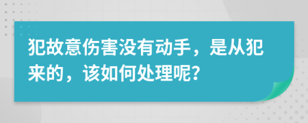 犯故意伤害没有动手，是从犯来的，该如何处理呢？