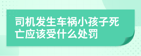 司机发生车祸小孩子死亡应该受什么处罚