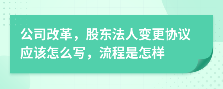 公司改革，股东法人变更协议应该怎么写，流程是怎样