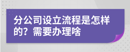 分公司设立流程是怎样的？需要办理啥