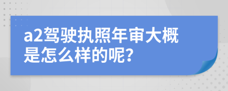 a2驾驶执照年审大概是怎么样的呢？