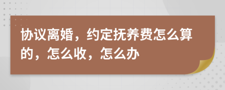 协议离婚，约定抚养费怎么算的，怎么收，怎么办