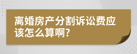 离婚房产分割诉讼费应该怎么算啊?