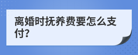 离婚时抚养费要怎么支付？