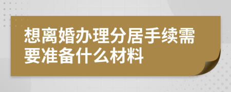 想离婚办理分居手续需要准备什么材料