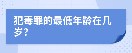 犯毒罪的最低年龄在几岁？