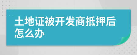 土地证被开发商抵押后怎么办