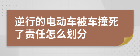 逆行的电动车被车撞死了责任怎么划分