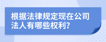 根据法律规定现在公司法人有哪些权利？