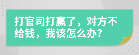 打官司打赢了，对方不给钱，我该怎么办？