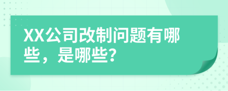 XX公司改制问题有哪些，是哪些？