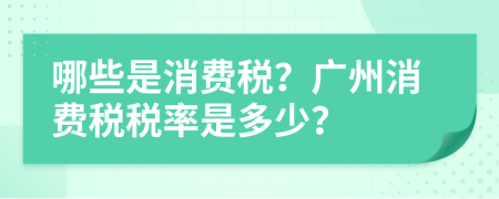 哪些是消费税？广州消费税税率是多少？