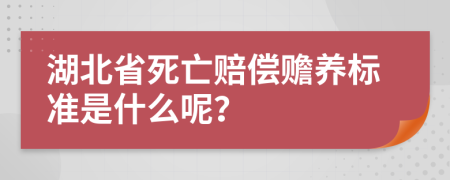 湖北省死亡赔偿赡养标准是什么呢？