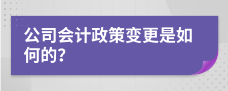 公司会计政策变更是如何的？