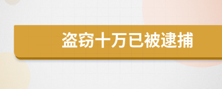 盗窃十万已被逮捕