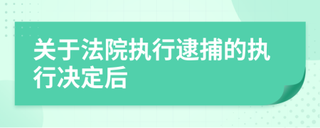 关于法院执行逮捕的执行决定后