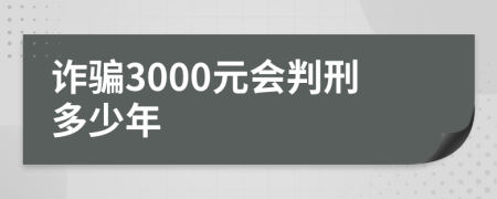 诈骗3000元会判刑多少年