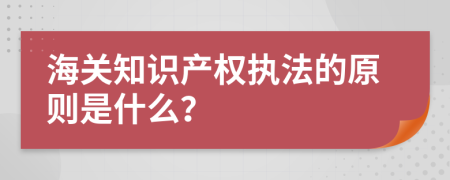 海关知识产权执法的原则是什么？