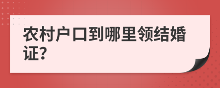 农村户口到哪里领结婚证？