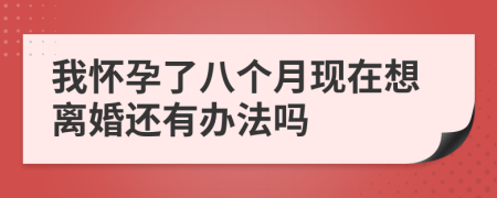 我怀孕了八个月现在想离婚还有办法吗