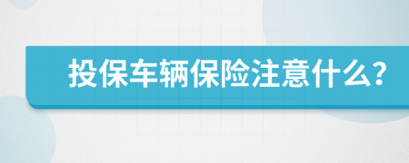 投保车辆保险注意什么？