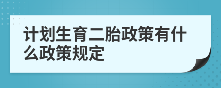 计划生育二胎政策有什么政策规定