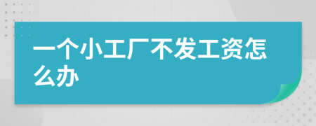 一个小工厂不发工资怎么办