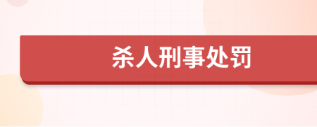 杀人刑事处罚