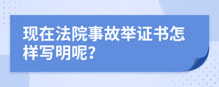 现在法院事故举证书怎样写明呢？