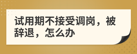 试用期不接受调岗，被辞退，怎么办