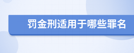 罚金刑适用于哪些罪名
