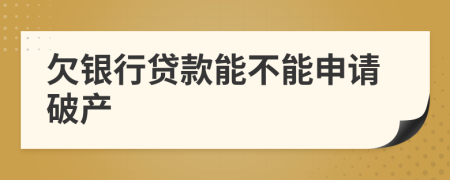 欠银行贷款能不能申请破产