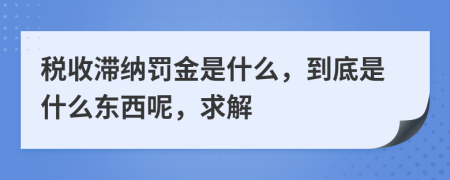 税收滞纳罚金是什么，到底是什么东西呢，求解